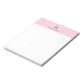 Bloc-note Pastel Pink Minimal Personalized Name (Tourné)