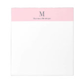 Bloc-note Pastel Pink Minimal Personalized Name (Devant)