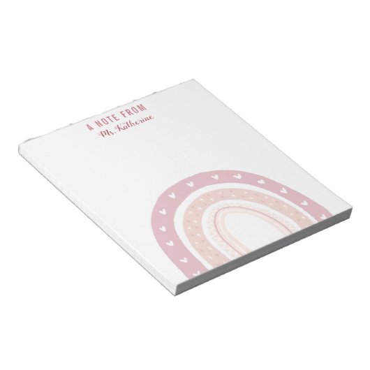 Bloc-note Pastel Pink Rainbow Boho (Incliné)