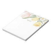 Bloc-note Pastel Pink Tulips Daffodils Spring Floral Notepad (Tourné)