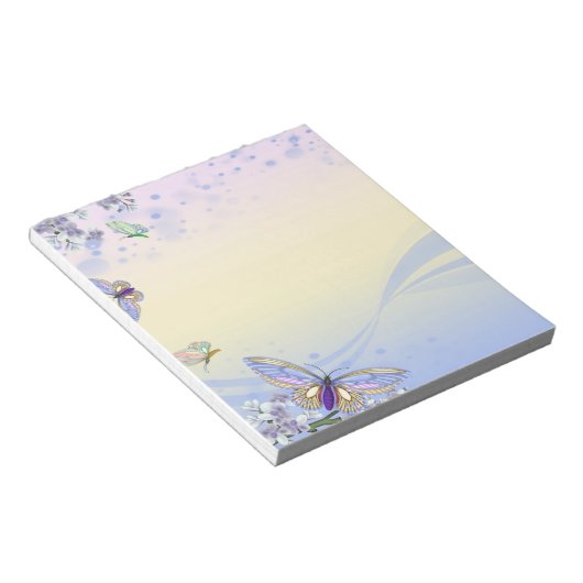 Bloc-note Pastel Pretty papillons et fleurs (Incliné)