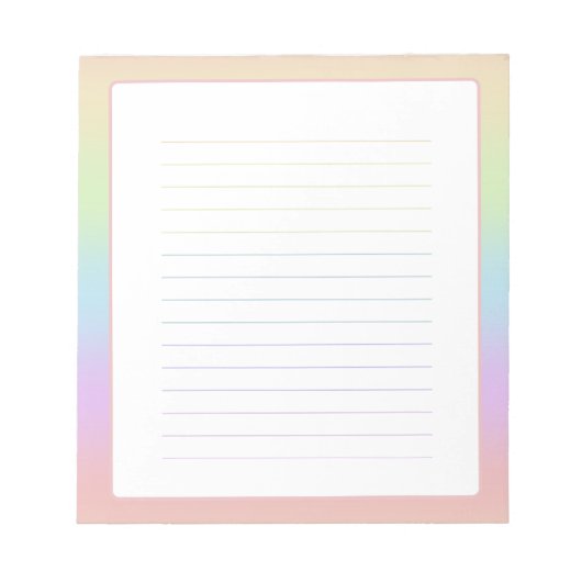 Bloc-note Pastel Rainbow Notepad (Devant)