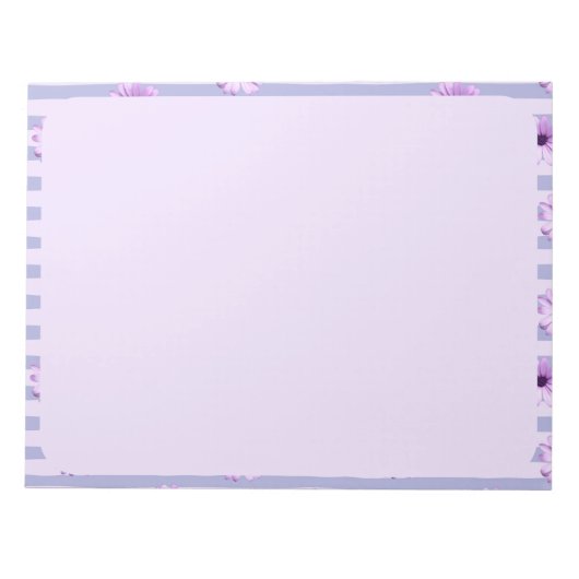 Bloc-note Pastel rayures motif avec marguerites (Devant)
