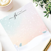 Bloc-note Pastel Snowfall Winter Scène personnalisée