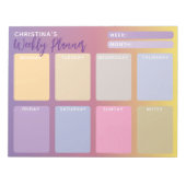 Bloc-note Pastel violet rose jaune dégradé Planificateur heb (Devant)