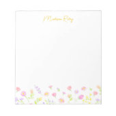 Bloc-note Pastel Wildflower Personalized Yellow Gold Notepad (Devant)