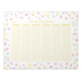 Bloc-note Pastel Wildflower Weekly Planner Notepad in Yellow (Devant)