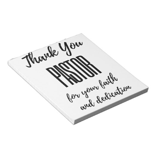 Bloc-note Pasteur Merci pour votre foi bl (Incliné)