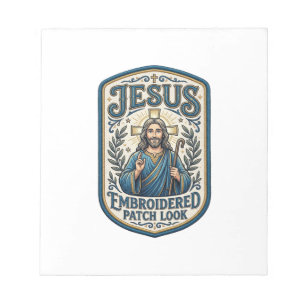 Bloc-note Patch brodé Jésus Regardez Patch brodé Jésus