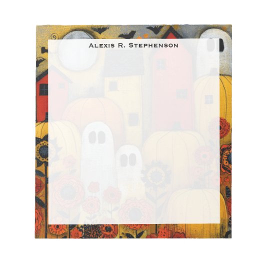 Bloc-note Patch de Halloween Monogram Whimsical Folk Art (Devant)
