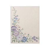 Bloc-note Pâte violet, blanc & bleu Botanique Flore Imprimer (Tourné)