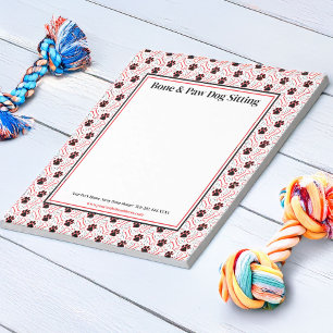 Bloc-note Pâtes et os Chien Sitter Chien Groomer