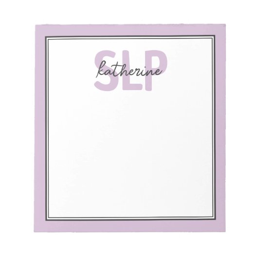 Bloc-note Pathologiste de la parole SLP élégante et personna (Devant)