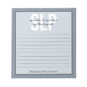 Bloc-note Pathologiste orthophoniste sur mesure SLP (Devant)