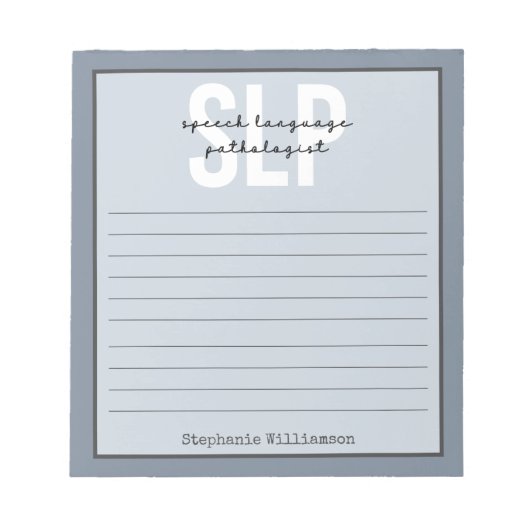 Bloc-note Pathologiste orthophoniste sur mesure SLP (Devant)