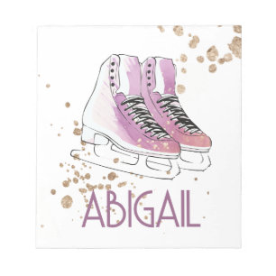 Bloc-note "Patinage artistique" rose pâle