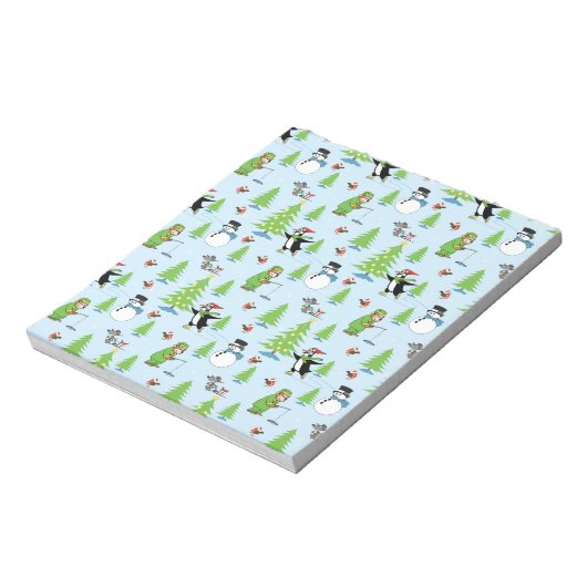 Bloc-note Patinage de pingouin de Noël et pêcheur d'ours (Tourné)