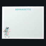 Bloc-note Patinage sur glace mignon Unicorn rose Turquoise N<br><div class="desc">Ce mignon bloc-notes est doté d'une licorne de patinage hivernal en bleu turquoise et rose. Personnalisez-le avec votre nom. Super idée cadeau.</div>