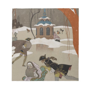 Bloc-note Patinage sur glace sur le lac gelé