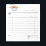 Bloc-note Pâtisserie Baker Chef Aquarelle Cuisine Panier<br><div class="desc">Plaque de facture de boulangerie à broches à rouleaux florales en aquarelle et type de script. "Fabriqué avec amour" en disant :</div>