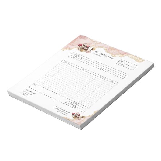 Bloc-note Pâtisserie Cupcake Boulangerie Bon de commande Blo (Tourné)