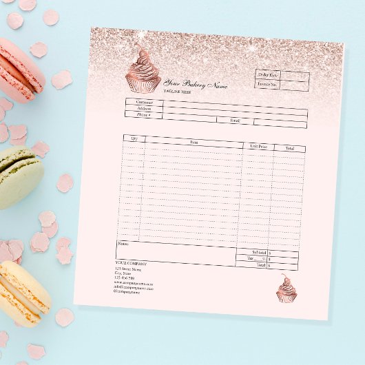 Bloc-note Pâtisserie Cupcake Boulangerie Bon de commande Fac
