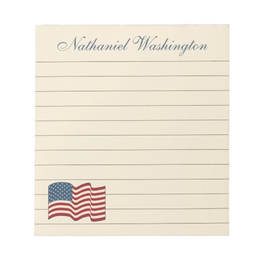 Bloc-note Patriotique américain Drapeau Bureau de cuisine Bl (Devant)