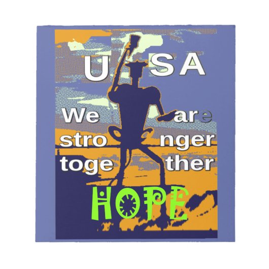 Bloc-note Patriotique USA Hope Graphisme (Devant)
