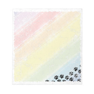 Bloc-note Patte de chien Pastel Arc-en-ciel Aquarelle en dét