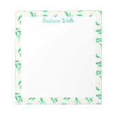 Bloc-note Pattern de Botanical Green Floral Plant Leaves (Devant)