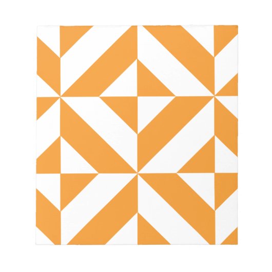 Bloc-note Patters de Burnt Orange Geometric Deco Cube (Devant)