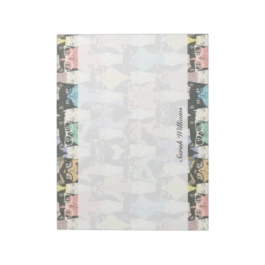 Bloc-note Patters de Cute Hipster Cats (Tourné)