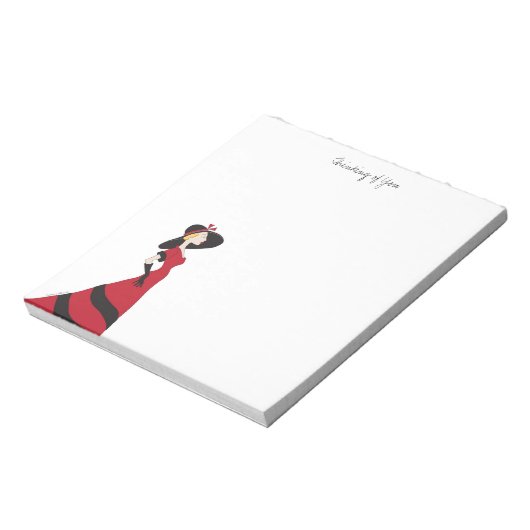 Bloc-note Pavé de note rouge (Tourné)