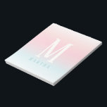 Bloc-note Pavé de notes de l'arc-en-ciel pastel personnalisé<br><div class="desc">Design personnalisé pastel rainbow name. Avec espace pour votre nom et votre initiale. La façon simple d'avoir l'air cool se détachant de la foule.</div>
