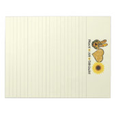 Bloc-note Pavé de notes de tournesols Peace Love (Devant)