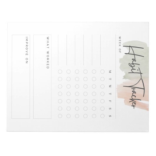 Bloc-note Pavé de notes du tracker Habit (Devant)