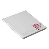 Bloc-note Pavé de notes Papillon rose (Incliné)