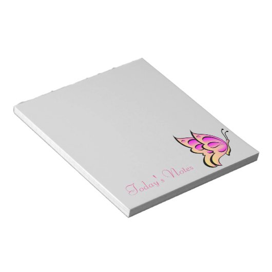 Bloc-note Pavé de notes Papillon rose (Incliné)