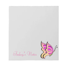 Pavé de notes Papillon rose
