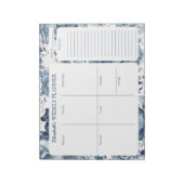 Bloc-note Pavé de planificateurs hebdomadaires personnalisés (Tourné)