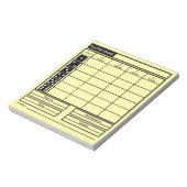 Bloc-note pavé de score bunco (Tourné)