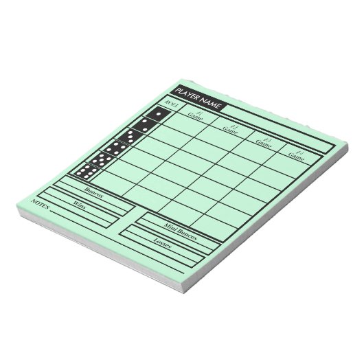 Bloc-note pavé de score bunco (Tourné)