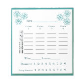 Bloc-note pavé de score bunco - fleurs (Devant)