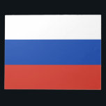 Bloc-note Pavillon du drapeau russe (Russie)<br><div class="desc">Ce dessin est orné du drapeau national de la Russie (autrement connu sous le nom de Fédération de Russie), un pays transcontinental qui s'étend sur l'Europe de l'Est et l'Asie du Nord. La Russie est le plus grand pays du monde et le pays le plus peuplé d'Europe. La Russie est...</div>