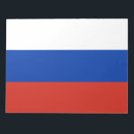 Bloc-note Pavillon du drapeau russe (Russie)<br><div class="desc">Ce dessin est orné du drapeau national de la Russie (autrement connu sous le nom de Fédération de Russie), un pays transcontinental qui s'étend sur l'Europe de l'Est et l'Asie du Nord. La Russie est le plus grand pays du monde et le pays le plus peuplé d'Europe. La Russie est...</div>