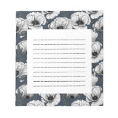 Bloc-note Pavot blanc sur la marine (Devant)