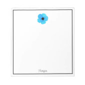 Bloc-note Pavot bleu aquarelle (Devant)