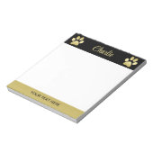Bloc-note Paw chien brillant or sur arrière - plan noir (Tourné)