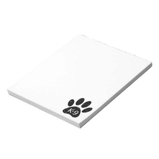 Bloc-note Paw Chien en Perdu Grunge K-9 (Tourné)