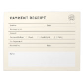 Bloc-note Payment Receipt Business Logo (Devant)